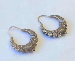 Creolen, Ohrringe Silber floral Grösse 3.5cm guter Zustand