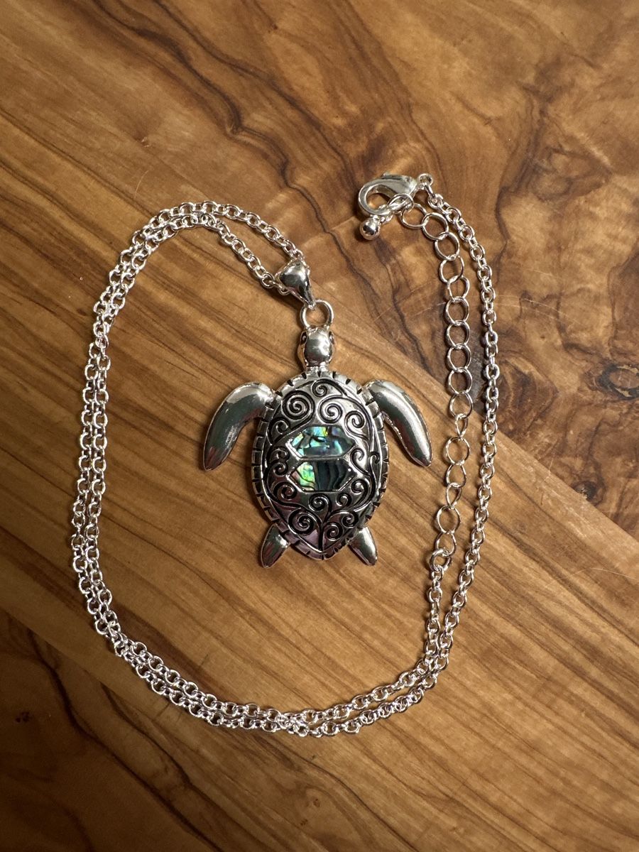 Catenine: Silberne Kette Schildkröte mit Abalone Muschel – Nuovo (secondo la descrizione) da Trüllikon venduto da angela4444 1