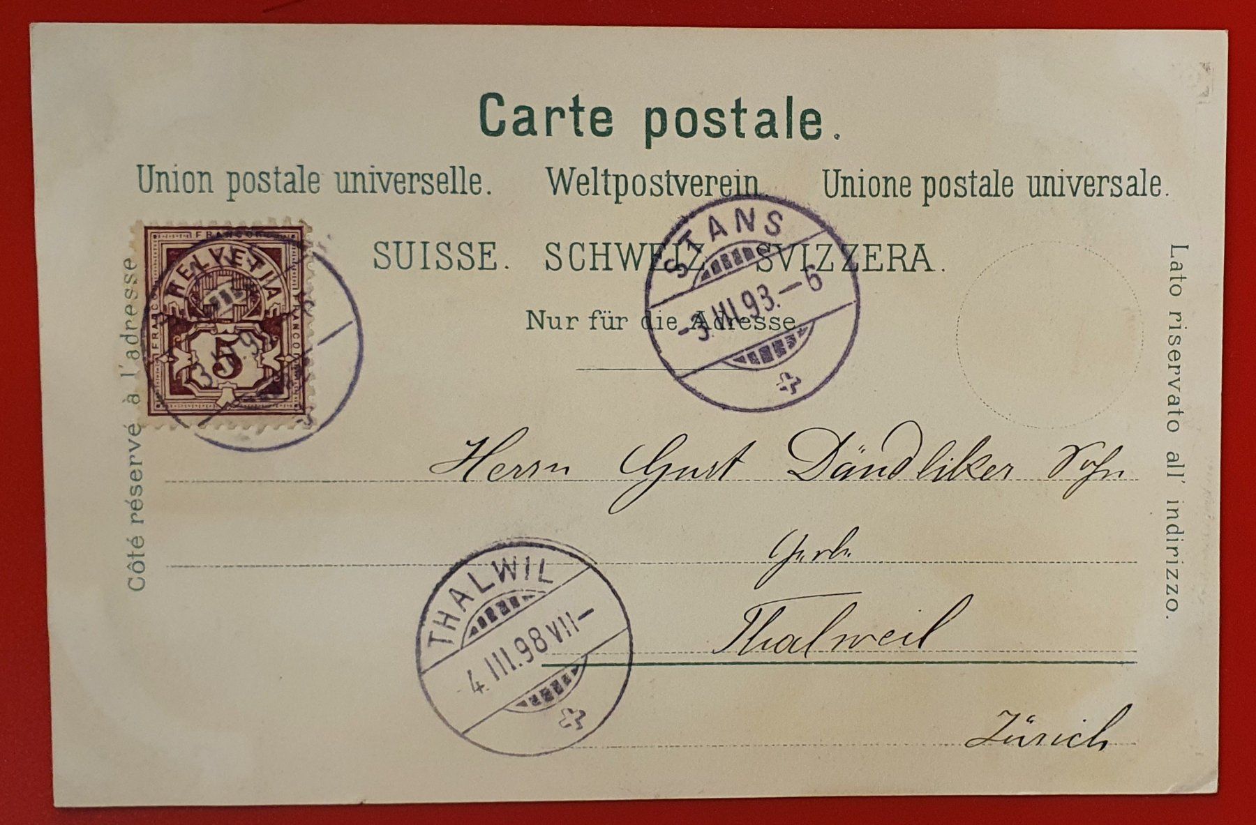 Cartoline postali: Gruss aus Stans 1898 – Usato da Kreuzlingen venduto da Rschweiz1 1