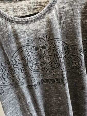 Cipo & Baxx T-Shirt, Grau, Totenkopf, Grösse L, Neu!