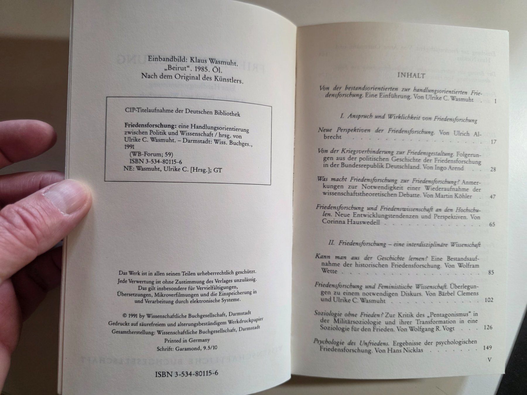 Libri: Friedensforschung - Ulrike C. Wasmuth - 1991 – Usato da Walterswil BE venduto da Lonitti 1