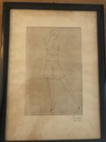 Radierung von Rudolf Keller signiert um 1920 mit Rahmen