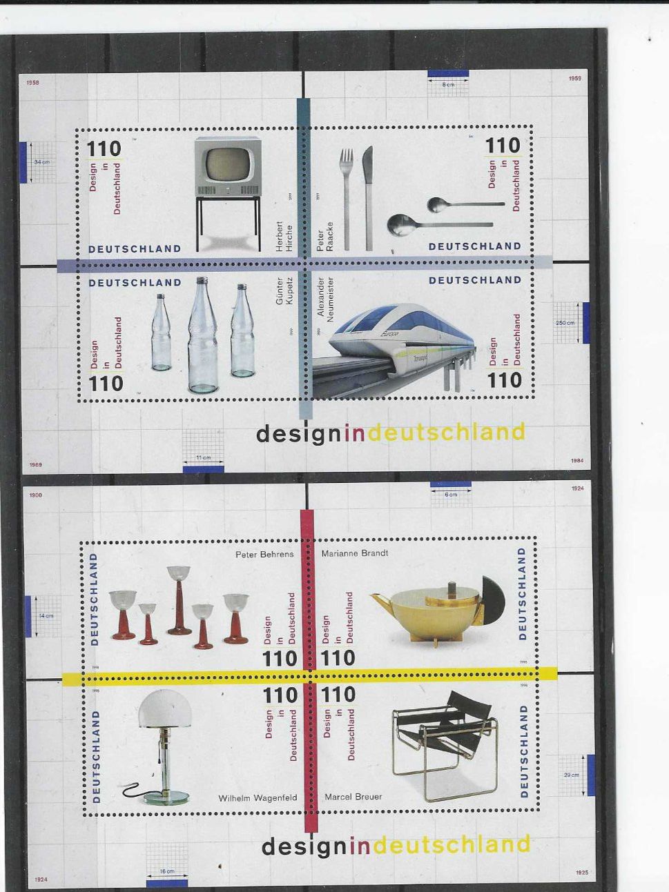 Tutti i francobolli: BRD 1998/99 ** DESIGNIN DEUTSCHLAND BRD – Nuovo (secondo la descrizione) da Dintikon venduto da bonita099
