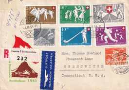 1951: Pro Patria Nr. B51-55++ illustr. R-Brief, LUNABA-Vign.