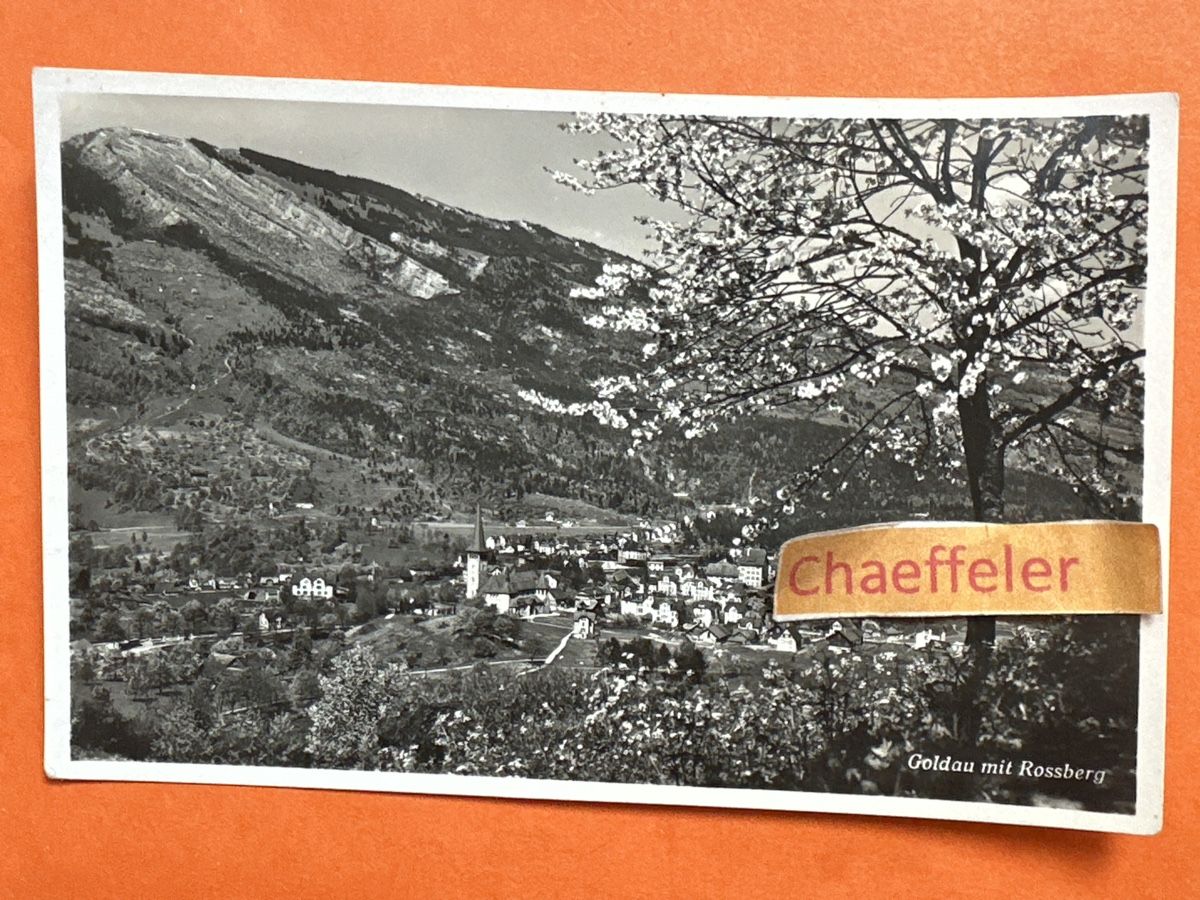 Cartoline postali: 1933 Goldau mit Rossberg. – Usato da Zürich venduto da Chaeffeler