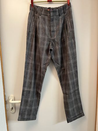Stoffhose kariert grau mit Gummizug guter Zustand