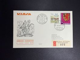 Viasa Erstflugbrief Zürich-Caracas 1985
