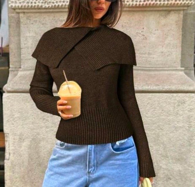 Shein Pullover & Sweatshirts: NEU - Rippstrick-Pullover - L - mit breitem Kragen – Neu (gemäss Beschreibung) aus Thalwil von FashionVault 2