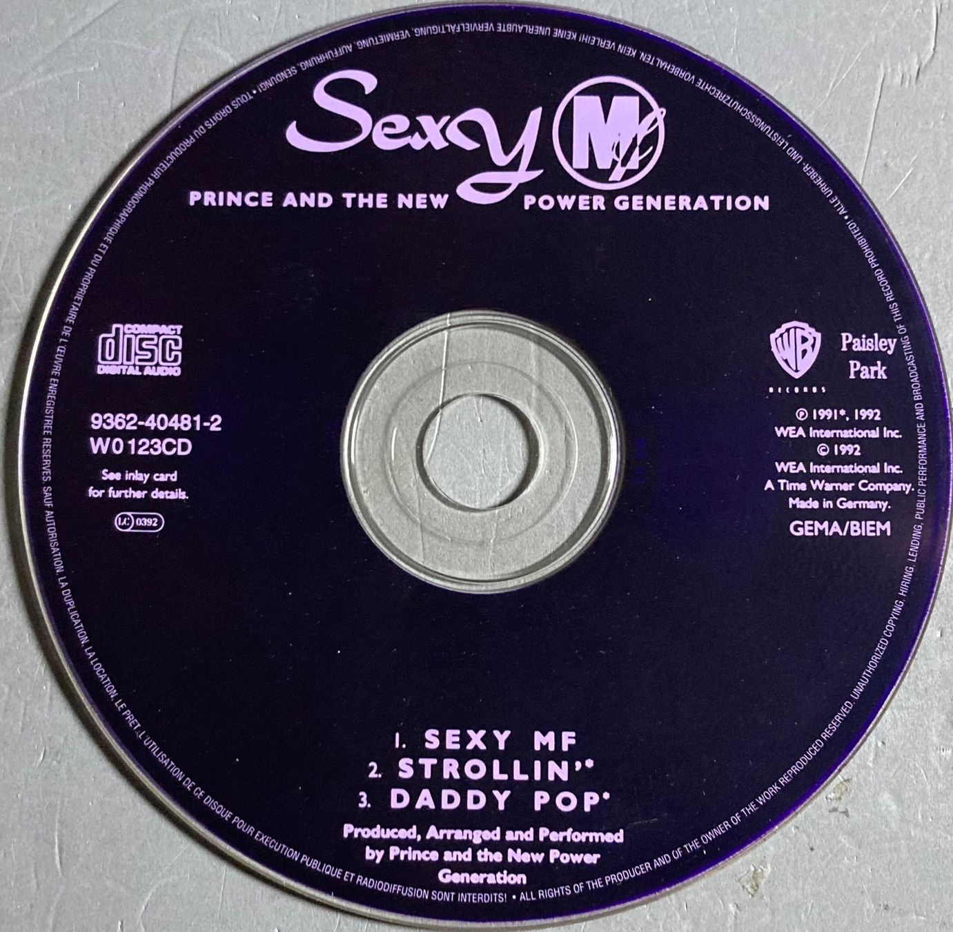 CDs: PRINCE AND THE POWER GENERATION - SEXY MF – D'occasion à Poliez-Pittet par Newtown-Records 1