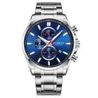 ⌚ Herren Sportuhr Blau Silber Edelstahl Quarzuhr NEU