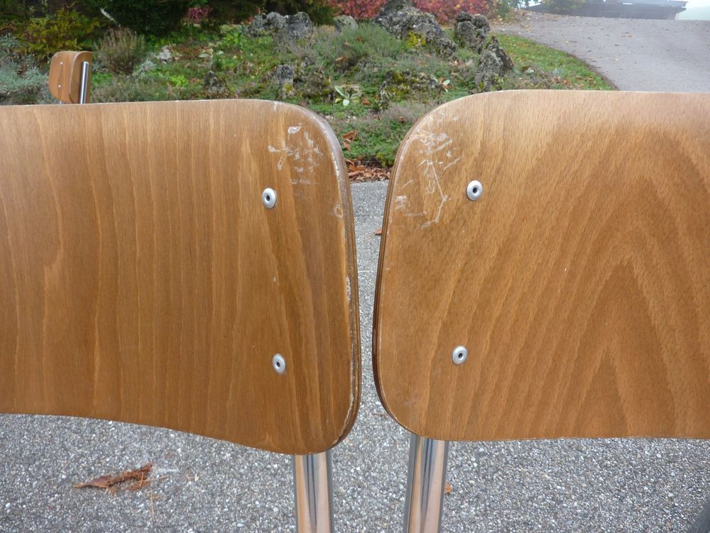 6 Stühle Holzstühle Stapelstühle Seminarstühle stapelbar 9