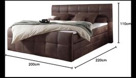  Boxspringbett Doppelbett 180 x 200 m. Bettkasten Dekokissen