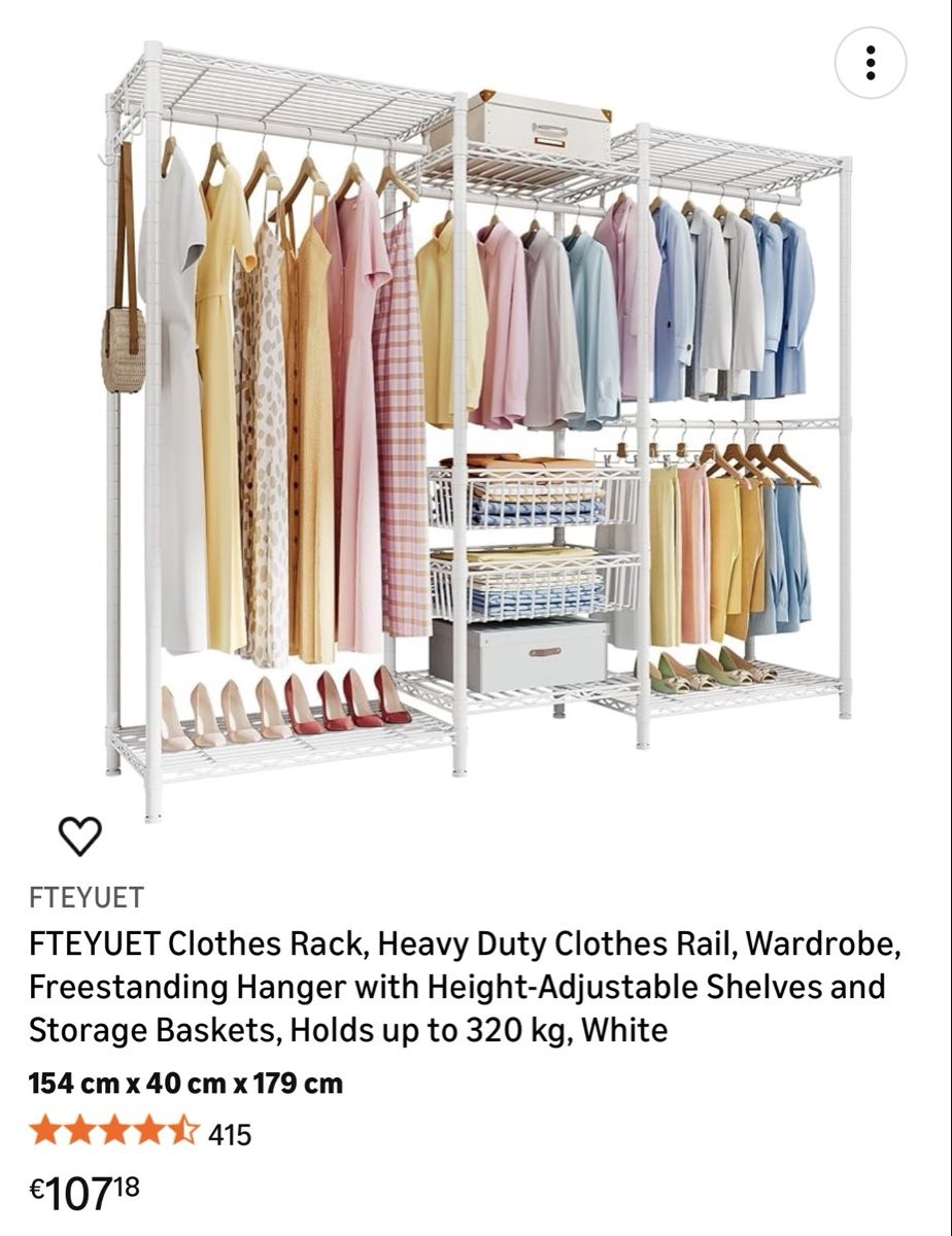Armadi: Clothes Rack / Open Wardrobe – White – Like New – Nuovo (secondo la descrizione) da Zürich venduto da DEGU