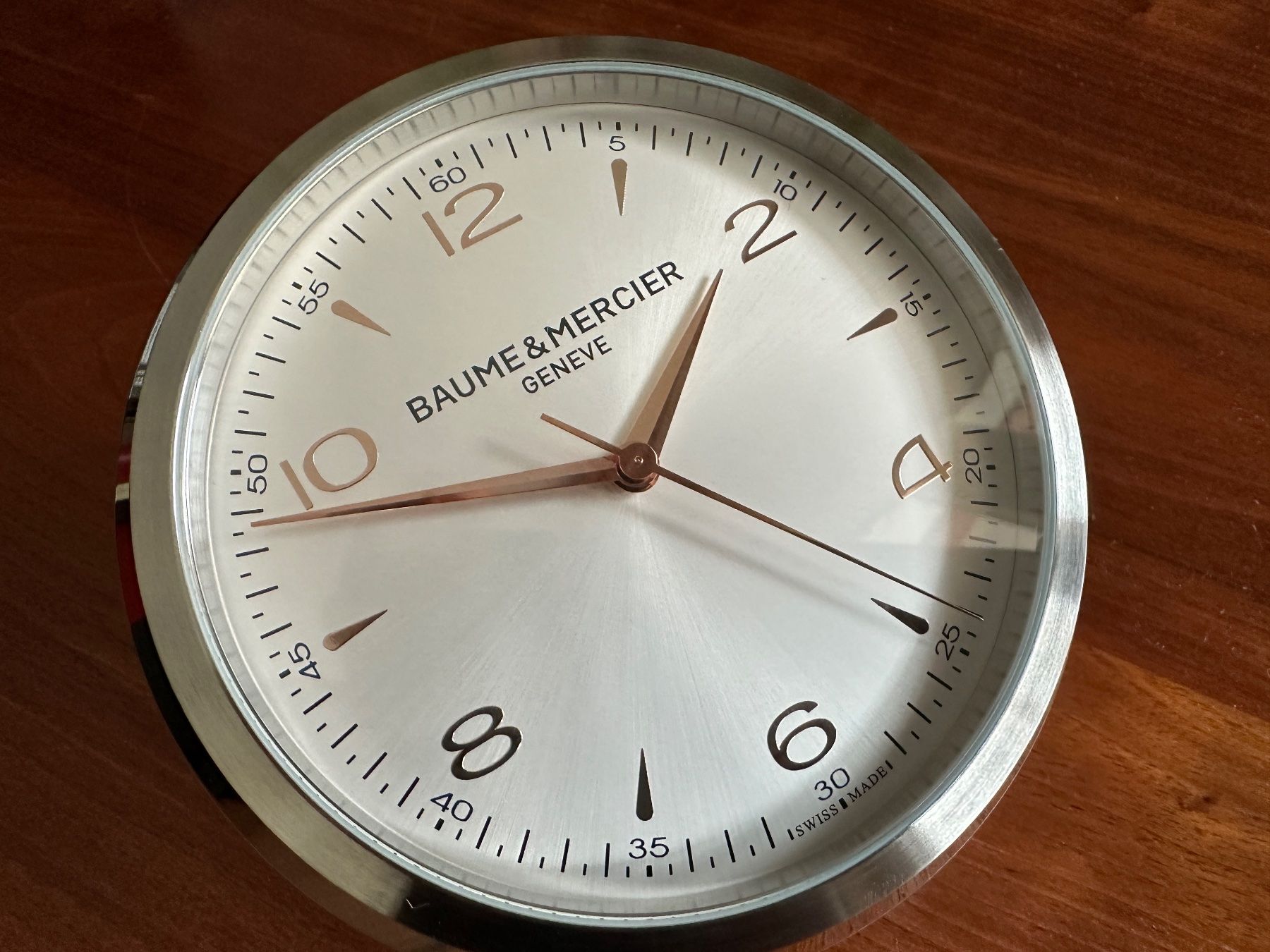 Baume & Mercier Orologi da terra & Orologi da parete: Baume & Mercier Tisch Uhr Edelstahl – Usato da Neunkirch venduto da neunkirch66 4