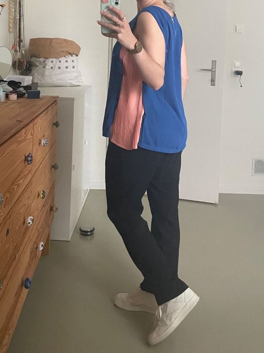 Top: Weite Bluse Blau & Rosa Gr. M / Blouse/top Color Block ample – Nuovo (secondo la descrizione) da Zürich venduto da AnnaSa 4