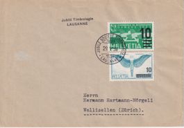 Jubilé Timbrologie Lausanne 1938 mit F 20 b, matter Aufdruck