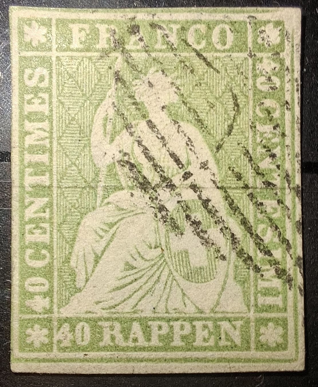 Alle Briefmarken: Strubel 26C Kat. 140.-  – Gebraucht aus Balgach von SIMEON27