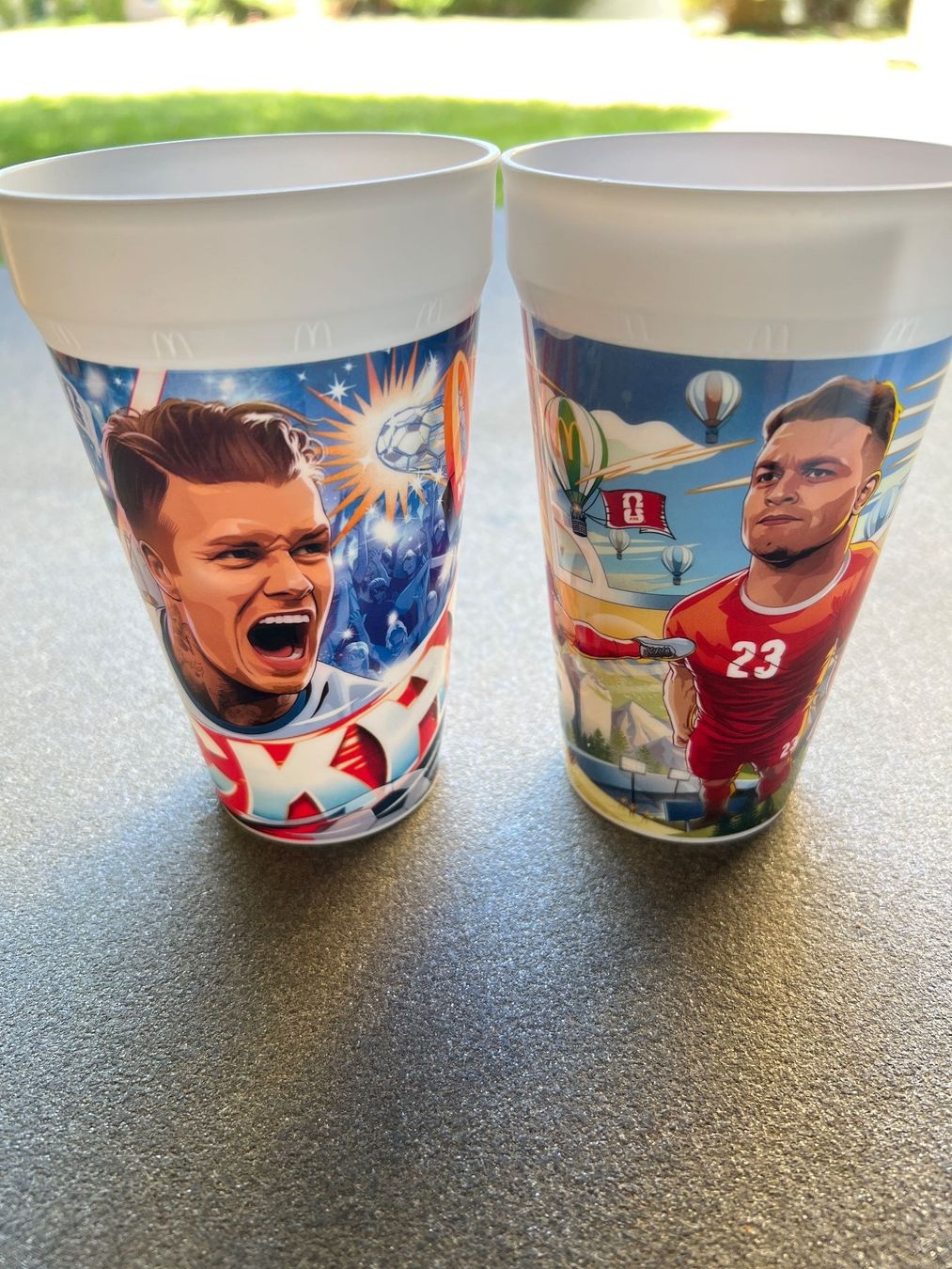 Mc Donald's Gläser: MC Donalds Becher / Shaqiri und Beckham – Neu (gemäss Beschreibung) aus Niederweningen von NikeFan