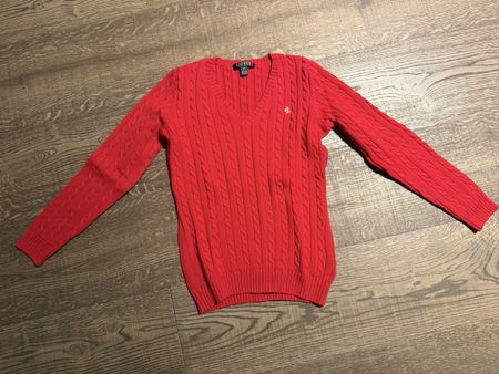 Ralph Lauren red cable knit sweater Size:XS
