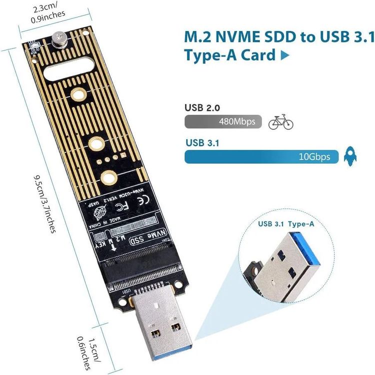 NVMe auf USB Adapter, M.2 SSD auf USB | Kaufen auf Ricardo