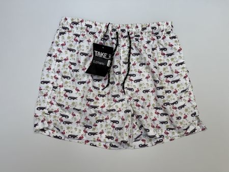 Coole Badehose / Shorts mit Flamingos und Krokodilen, Neu!