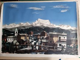 MAX HUNZIKER  ZINKÄTZE (LITHOGRAPHIE) SIGNIERT NUMMERIERT
