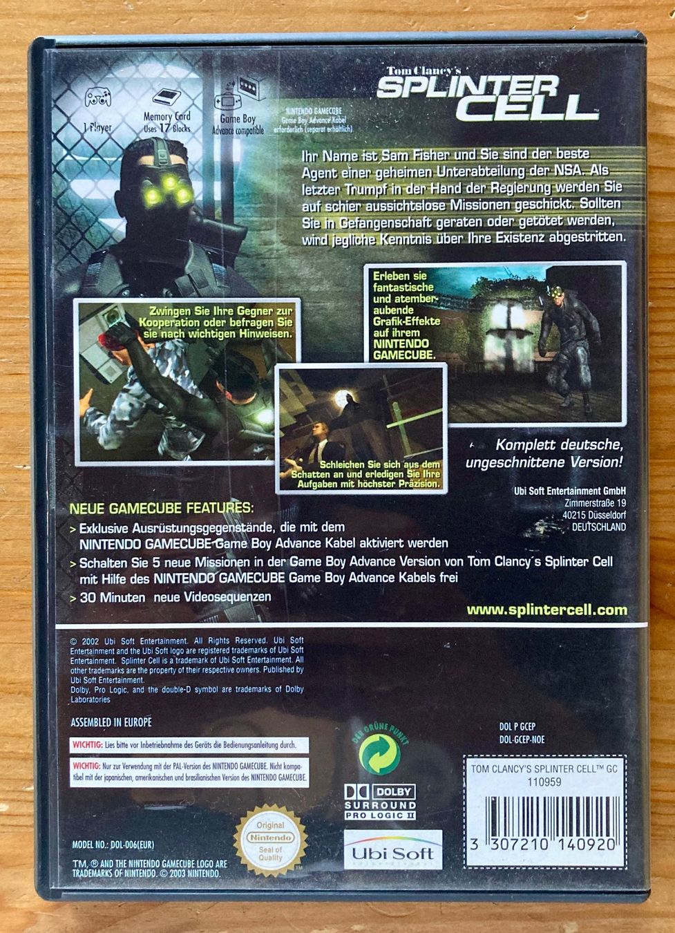 Nintendo Jeux: Tom Clancy's Splinter Cell - Nintendo GameCube – D'occasion à Zürich par Djmotionch 3