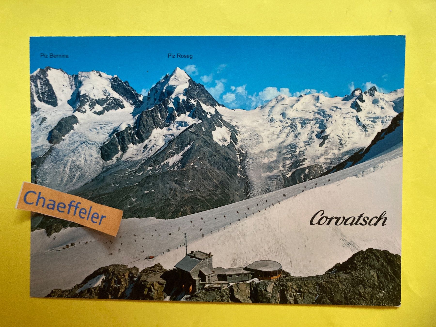 Cartoline postali: Endstation der Corvatsch-Bahn – Usato da Zürich venduto da Chaeffeler