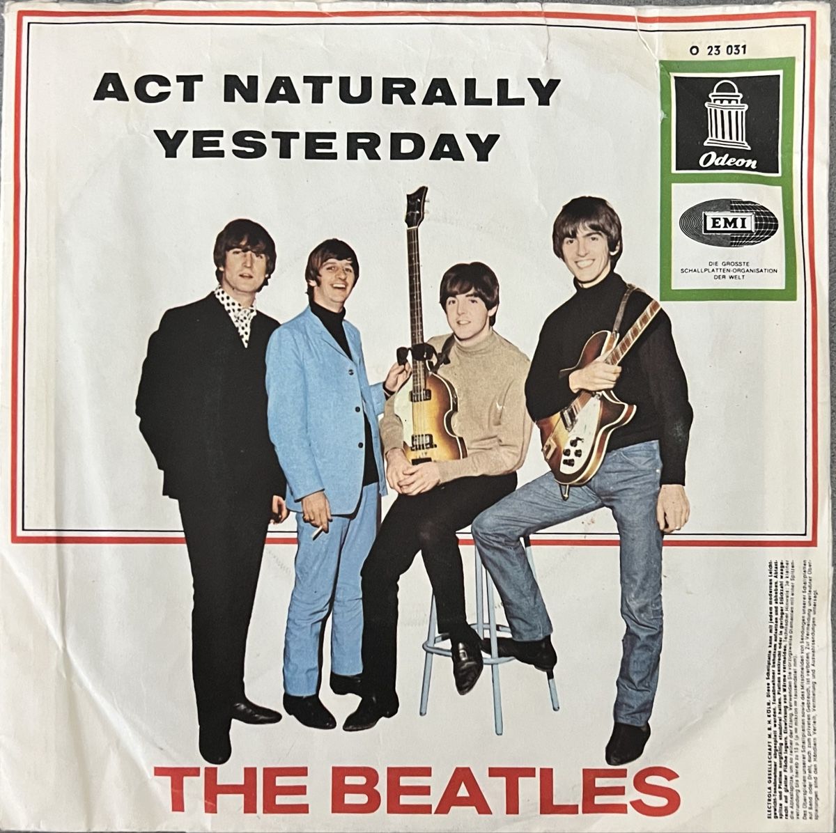 Schallplatten: THE BEATLES - ACT NATURALLY- YESTERDAY – Gebraucht aus Horw von Belowzero0