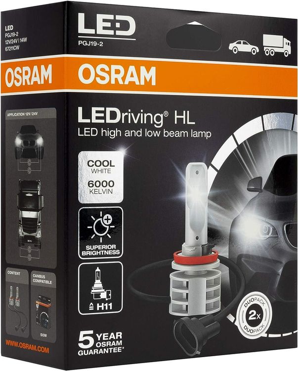 LED Leuchtmittel Set (2 Stk.) H4, OSRAM LEDriving HL Intense - Ab