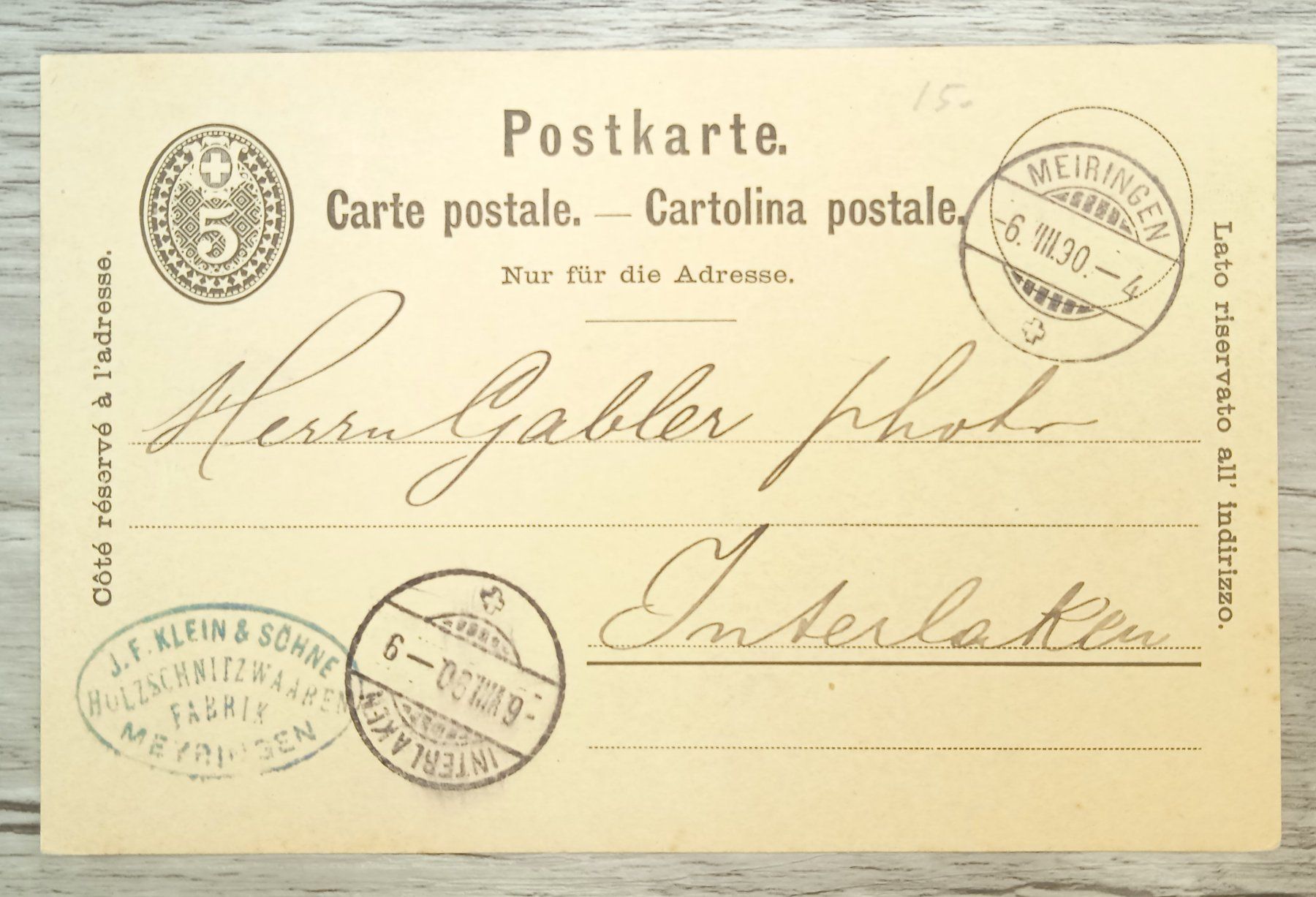 Tutti i francobolli: TR69 Carte Postale + Timbre Suisse 1890 – Usato da Cousset venduto da Patrick_Collections
