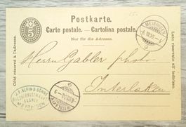 TR69 Carte Postale + Timbre Suisse 1890