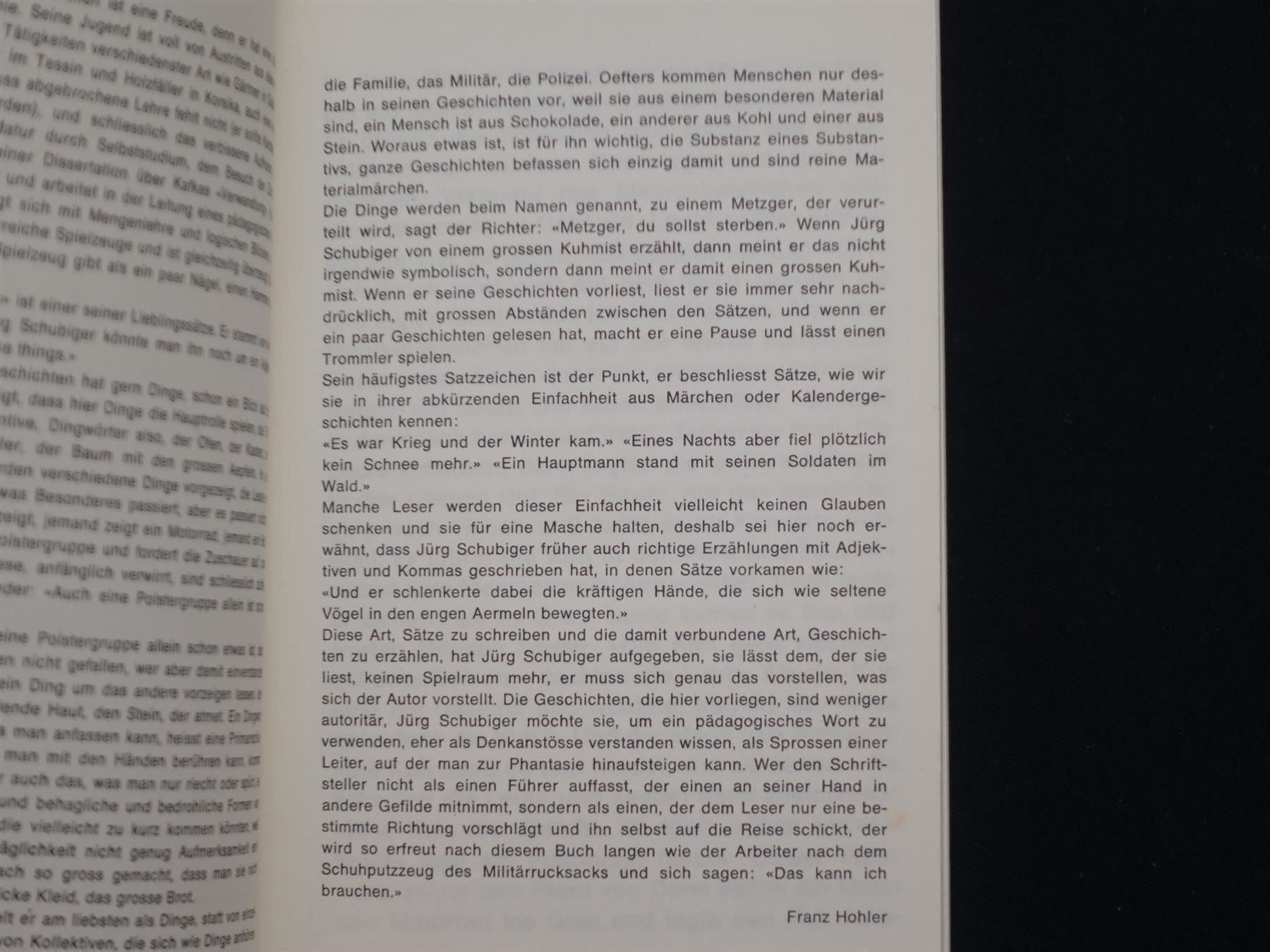 Libri: Jürg Schubiger - Franz Hohler – Usato da Gutenswil venduto da Optico 5