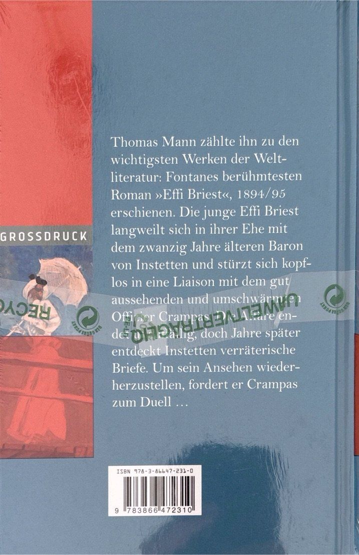 Libri: Theodor Fontane, Effi Briest – Nuovo (secondo la descrizione) da Sarnen venduto da Livres 1