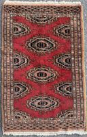 Orientteppich rot geometrisches Muster 90x59 cm 