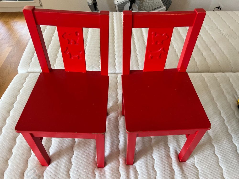 2 Ikea Kinderstühle rot Kaufen auf Ricardo