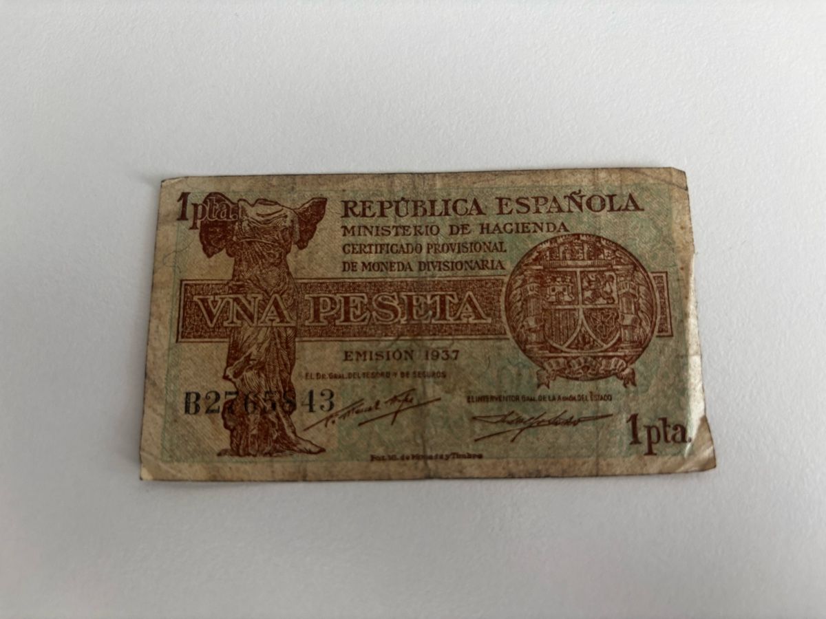 Banconote: Spanien 1 Peseta 1937 Banknote gebraucht – Usato da Algetshausen venduto da Carrhard
