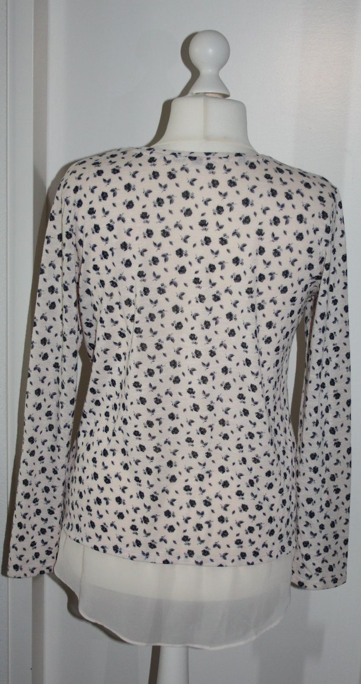 Maglioni & Felpe: Pullover mit Chiffon - Schösschen blassorange blau Gr. XL – Usato da Flüelen venduto da Diversicum-Textil 1
