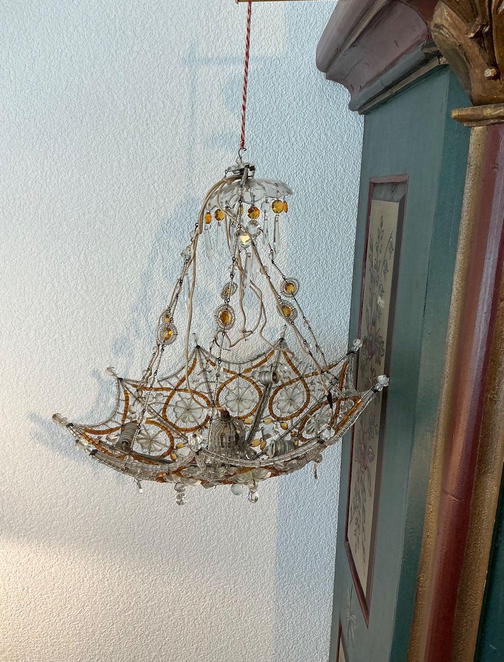 Lampadari & plafoniere: Antike Deckenlampe Murano - Blumen dreifarbig – Usato da Naters venduto da seidengut 5