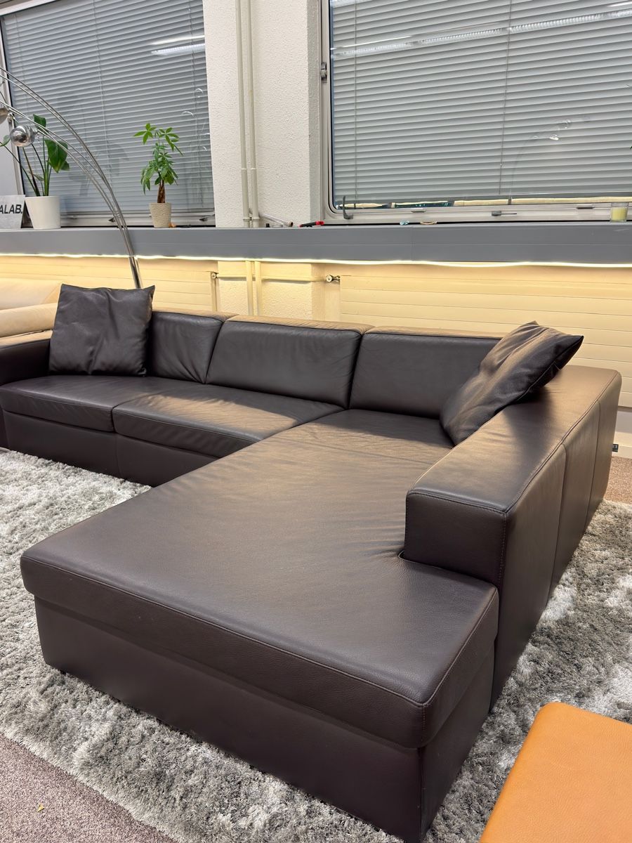 Divani: Ewald Schillig Pasmina-Ecksofa aus braunem leather – Usato da Fehraltorf venduto da Sofalab.swiss 1