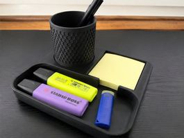 Moderner Schreibtisch-Organizer mit Stiftehalter – Schwarz