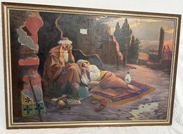 Orientalisches Lager im Abendlicht um 1900