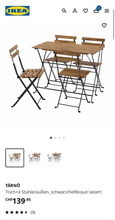 IKEA Gartenmöbel Tisch + 4 Stühle Kaufen auf Ricardo