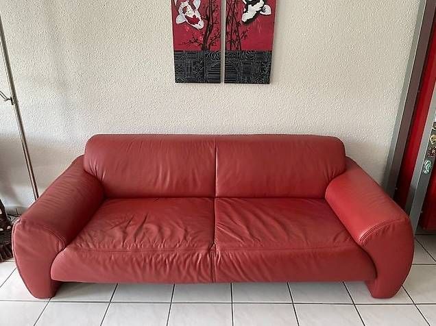 Divani: Ledersofas rotbraun – Usato da Villigen venduto da cor_9959 1