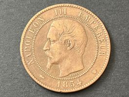 Frankreich Münze Napoleon III 10 Centimes 1854