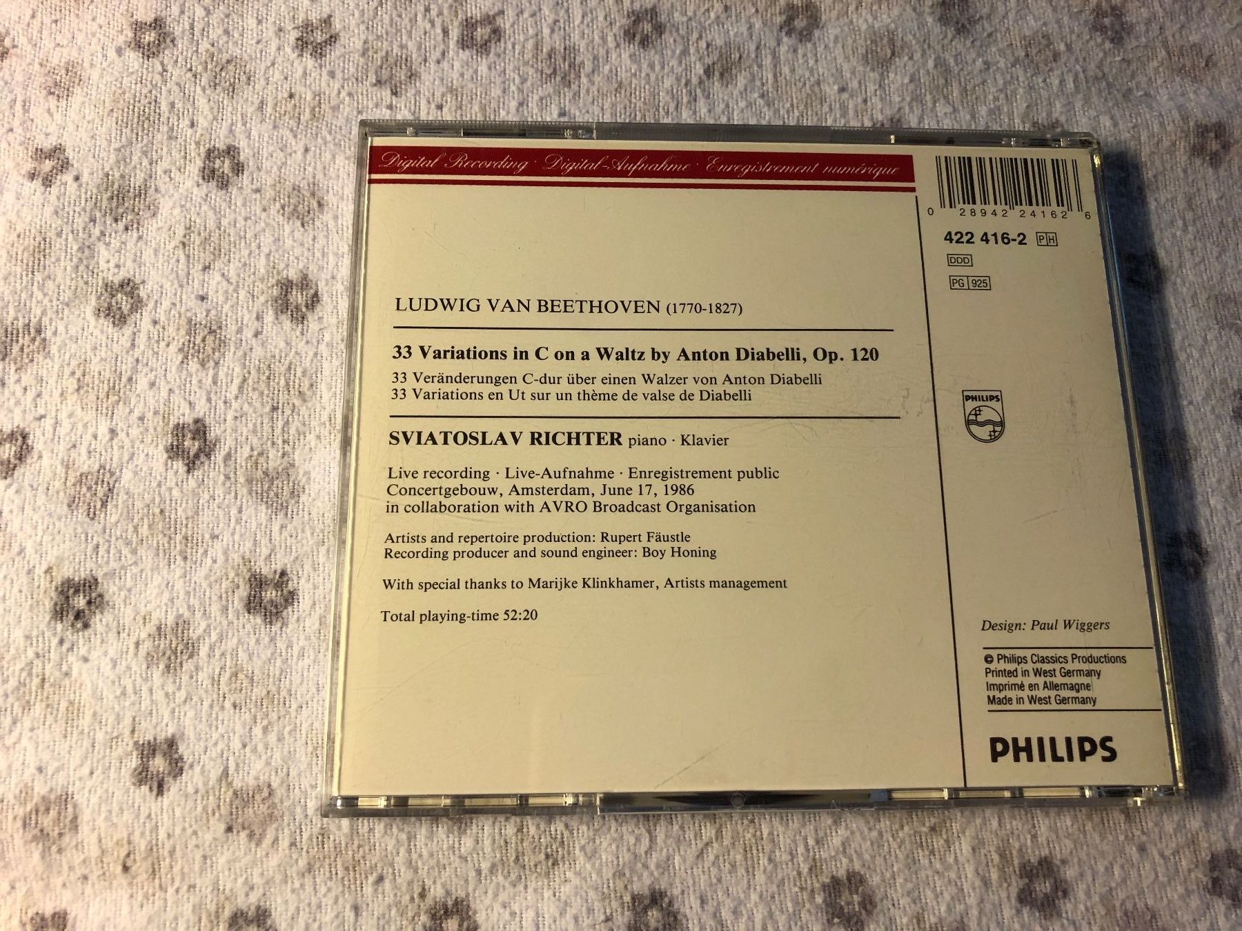 CD: Beethoven: Diabelli-Variationen, Richter (CD) – Usato da Schübelbach venduto da Bemafaja 1