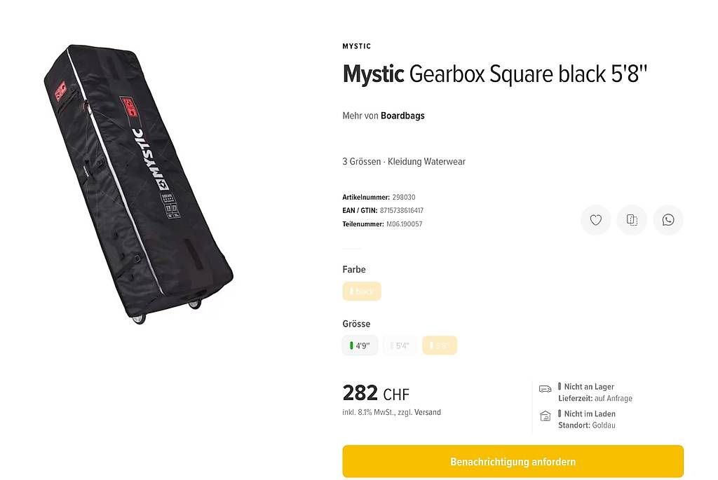 Completi, tute sportive e funzionali: Mystic Gearbox Square black 5'8'' – Usato da Zürich venduto da max_8cpy 1