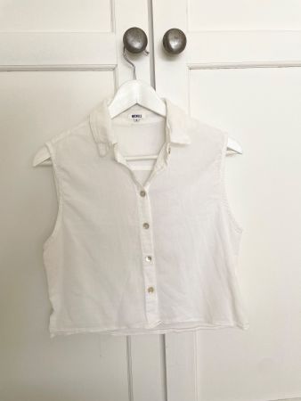 Haut blanc Brandy Melville 100% coton femme - Taille S