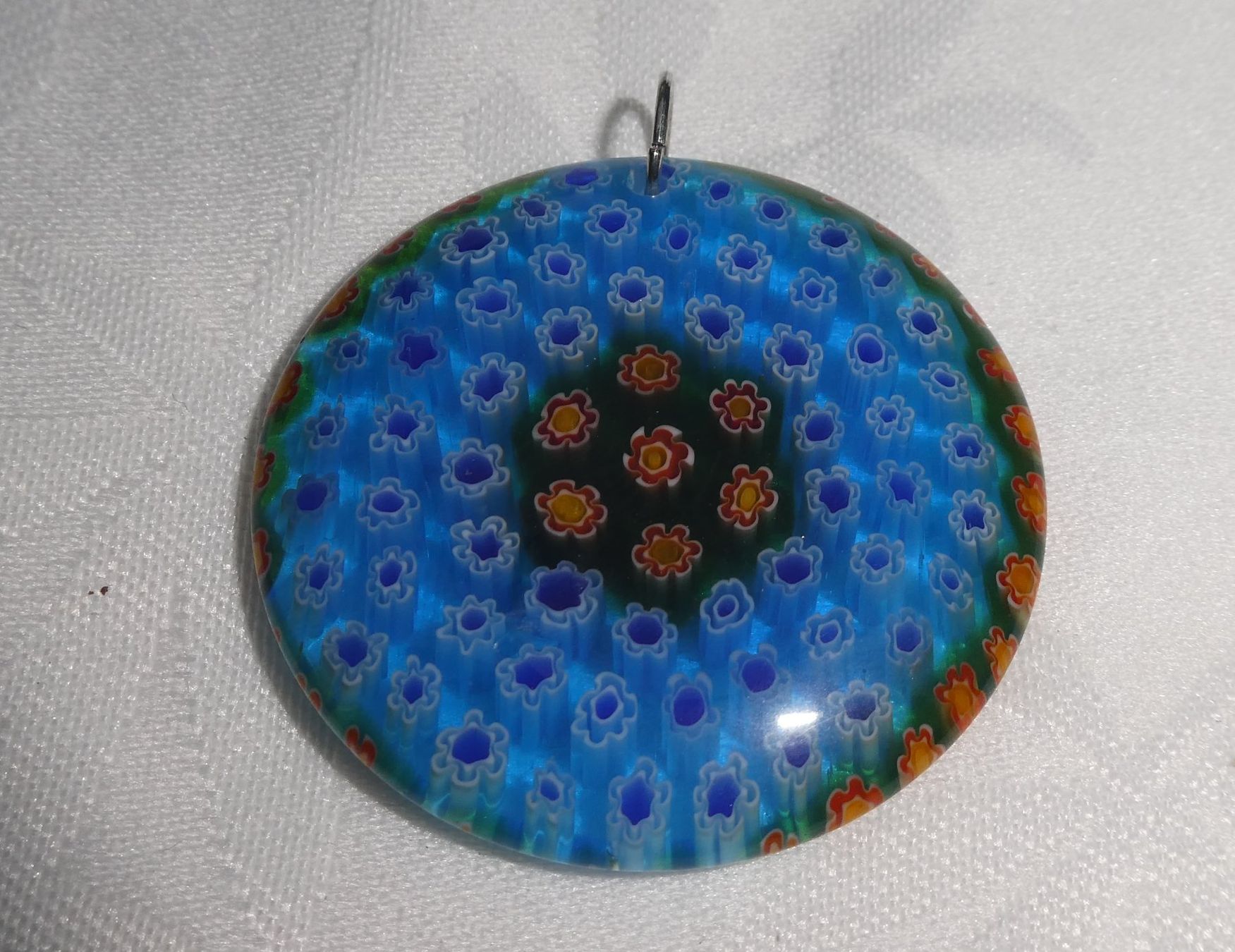 Ciondoli: Pendentif en verre neuf rond bleu – Nuovo e nell'imballaggio originale da Troistorrents venduto da Marion70