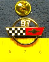 CHEVY CORVETTE AUTO LOGO 1997 CUTOUT PIN ENAMEL GOLDIG